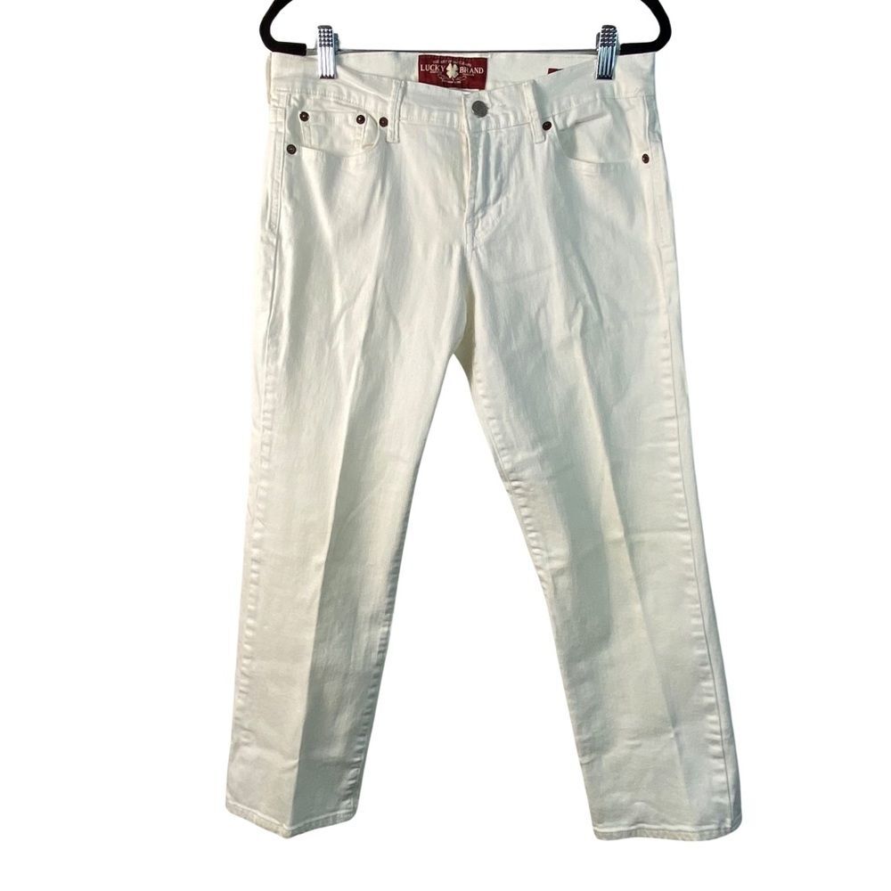 Lucky Brand Sweet'N Crop White Jeans Women Size 6 Straight Leg Cropped